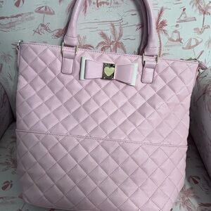 Betsey Johnson Pink Quilted Handbag